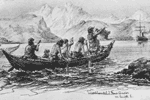 nativos en canoa